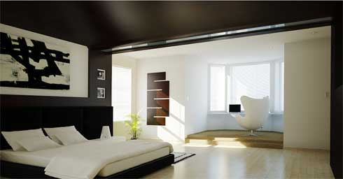 Чёрная спальня – дизайнерская фантазия.