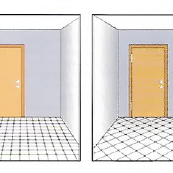 Способ укладки плитки влияет на восприятие пространства