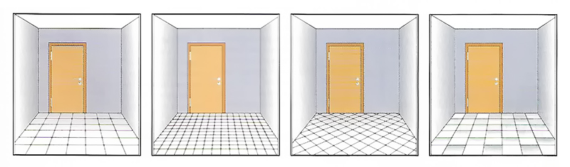 Способ укладки плитки влияет на восприятие пространства